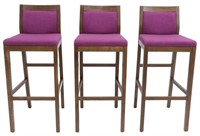 (3) FRENCH CONTEMPORARY UPHOLSTERED BAR CHAIRS