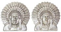 (2) EDWARD H. BOHLIN STERLING SILVER, INDIAN CHIEF