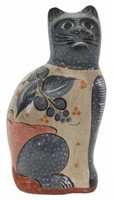 MEXICAN TONALA FOLK ART POTTERY CAT FIGURE