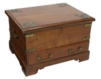 BRITISH COLONIAL METAL-BOUND TEAK STORAGE CHEST