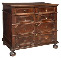 ENGLISH WILLIAM & MARY OAK CHEST OF DRAWERS