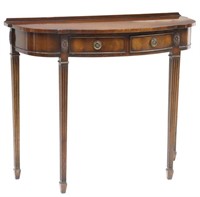 ENGLISH HEPPLEWHITE STYLE MAHOGANY DEMILUNE TABLE