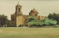 JERRY WEERS (TX) MISSION SAN JOSE WATERCOLOR