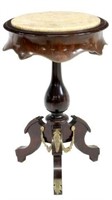 EMPIRE STYLE MARBLE-TOP MAHOGANY SIDE TABLE