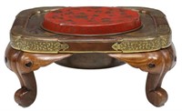 JAPANESE LACQUER & HARDWOOD BRAZIER TABLE