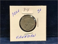 1924 Canadian nickel