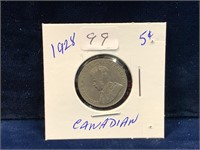 1928 Canadian nickel