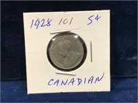 1928 Canadian nickel