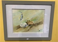 Original watercolor of seashells at the beach - by