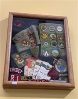 Framed Boy Scout collection - vintage pieces,