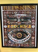 Framed Washington Redskin poster Super Bowl