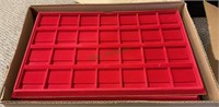 Display trays - lot of 12 red display trays for
