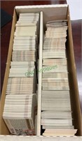 Sports cards - two row box - mostly football -many