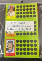 1981 Topps Scratch Off‘s - 36 panels of 3.