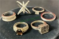 Jewelry - six assorted sterling rings - four with