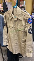 Vintage US Army shirt with patches on
