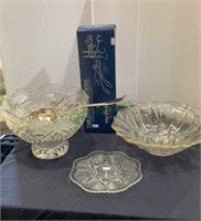Shelf lot - one molded glass punch bowl with a