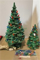 Ceramic Christmas trees - tallest is 11 inches -