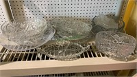 Shelf lot - clear glass, serving dishes, serving