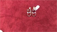 14 karot yellow and white gold pair of earrings