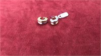 14 karot yellow and white gold pair of earrings