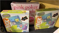 Sewing cards and pink poker night - two boxes of