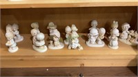 Precious Moments figurines - shelf lot - 13