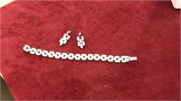 STR heavy bracelet and earring set
