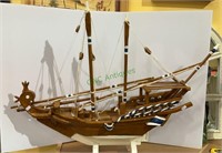 Wooden sculpture ship - beautifully sculptured