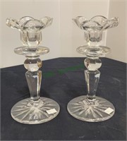 Clear glass candle sticks - 7 inches tall(145)