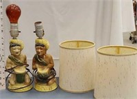 Pair of African lamps - pottery