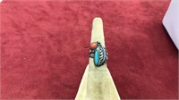 Mexican silver and turquoise ring