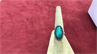 Mexican silver and turquoise ring