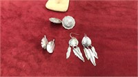 Collection of silver earrings