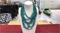 8 strand turquoise necklace with sterling clasp