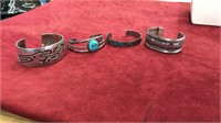 4 silver adjustable bracelets