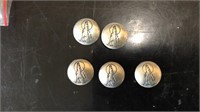 Set of 5 button covers