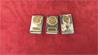 Collection of 3 Mexican silver money clips