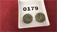 Pair of 1943 silver nickels