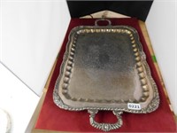 SILVER PLATE SERVING TRAY