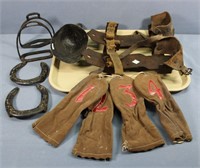 Horse Shoes, Stirrups + Vintage Gloves
