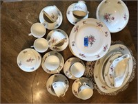 Over (55) Piece Set Beautiful Floral China