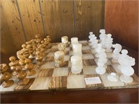 Onyx Chessboard with Game Pieces