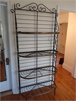 VINTAGE BRASS AND METAL SHELVING UNIT