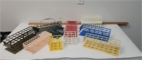 Large lot of tube holders of various sizes and