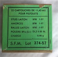French Military 45 ACP full box 25 cartridges