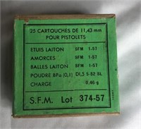 French Military 45 ACP full box 25 cartridges