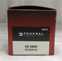 Federal 40 S&W 180 gr FMJ full box 100 cartridges