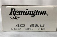 Remington 40 S&W UMC 180 gr full box 50 rounds