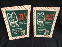 (2) Great Scott Shoe Store Standies Cardboard